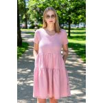 Jsem máma Bio mušelínové kojicí šaty se skrytým zipem pudrově růžové – Zboží Mobilmania