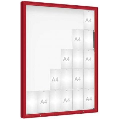 PROCITY Venkovní vitrína model 2000, 30 x A4, plexi, červená | Zboží Auto