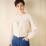 Pruhovaná halenka s dlouhými rukávy béžová/bílá – Hledejceny.cz