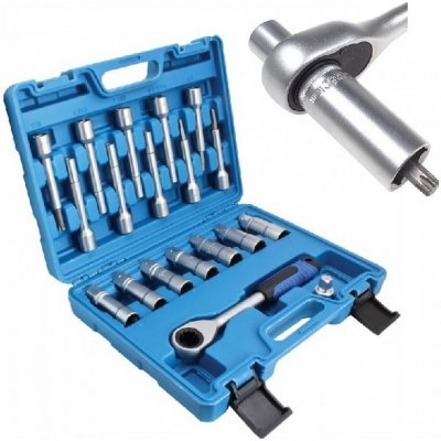 FALCON Hlavice s průchozí ráčnou na servis tlumičů McPherson, sada 18ks – Zboží Mobilmania