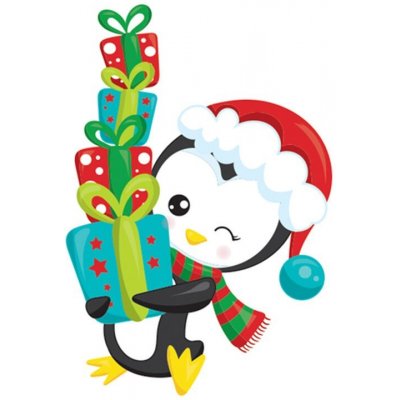 Tučňák s dárečky vánoční tetovačka pro děti – Zboží Mobilmania