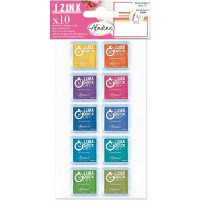 Aladine Izink Quick Dry Razítkovací polštářky 10 ks zářivé barvy – Hledejceny.cz