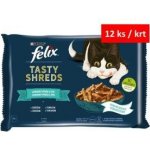 Felix Tasty Shreds s lososem a tuňákem ve šťávě 4 x 80 g – Hledejceny.cz