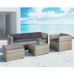 Goleto Zahradní polyratanová sestava Puerto Plata šedo-hnědá – Hledejceny.cz