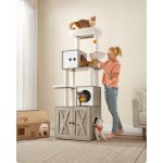 Feandrea Škrabadlo se skříňkou béžové 60 x 52 x 185 cm – Zboží Dáma