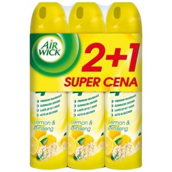 Air Wick 4v1 osvěžovač vzduchu ve spreji citron a ženšen 3 x 240 ml