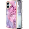 Pouzdro a kryt na mobilní telefon Apple PROTEMIO 86967 IMD MARBLE Ochranný kryt pro Apple iPhone 16 PINK