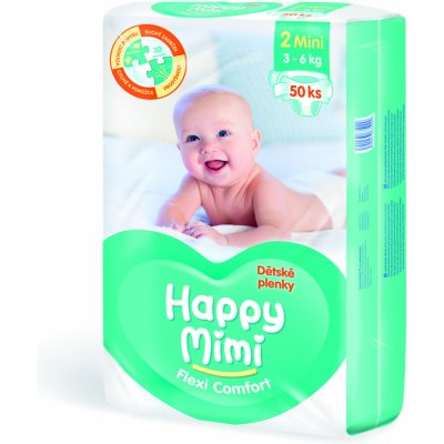 Happy mimi Flexi Comfort Mini 1 3-6 kg 50 ks – Zbozi.Blesk.cz