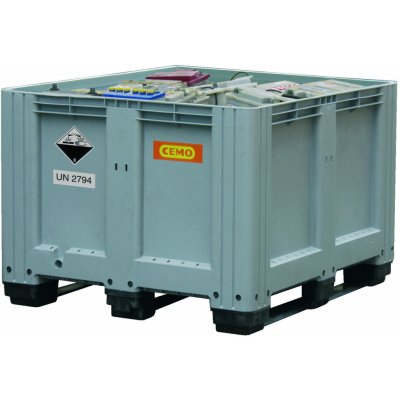 CEMO Box na použité baterie 610 litrů s ADR Varianta: S poklopem