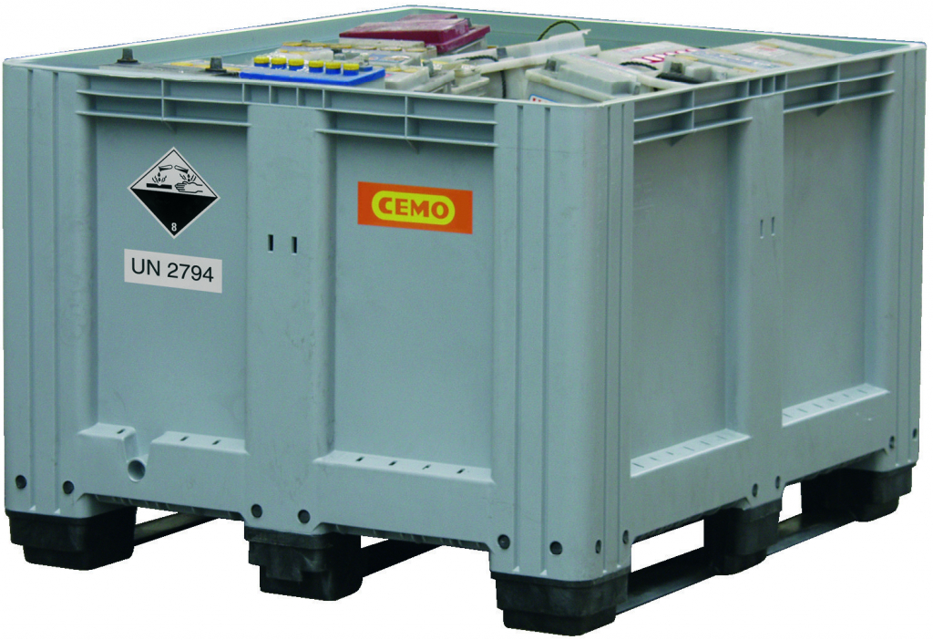 CEMO Box na použité baterie 610 litrů s ADR Varianta: S poklopem
