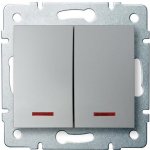 Kanlux LOGI Dvojité tlačítko s LED stříbrná 25189 – Hledejceny.cz