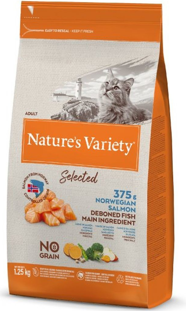 Nature\'s Variety Selected cat s lososem bez obilovin 1,25 kg