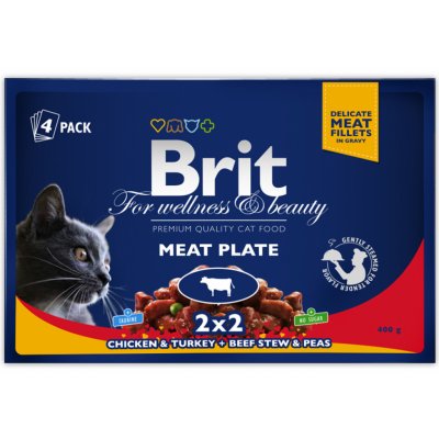 Brit Premium Cat Meat Plate 4 x 100 g – Zboží Mobilmania