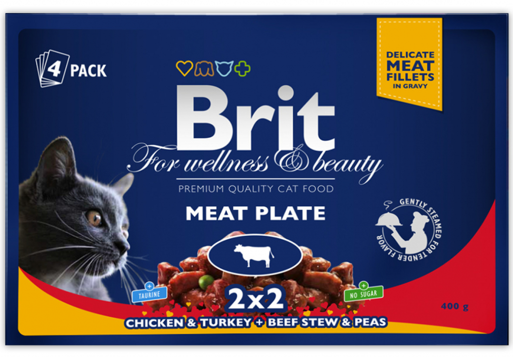 Brit Premium Cat Meat Plate 4 x 100 g