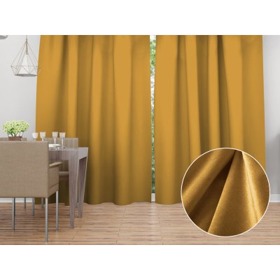 Biante Sametový závěs Velvet Premium SVP-047 Hořčicový 135x170 cm – Hledejceny.cz