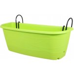 Nohel Garden Truhlík MAYA na zábradlí s vodoznakem a háky plastový 50 cm – Zboží Dáma