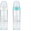 Nuk skleněná kojenecká láhev New Classic modrá 240 ml