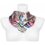 Biju dámský hedvábný šátek RR3050-07 letuška s potiskem koček tmavě růžová 7200654 – Zboží Mobilmania