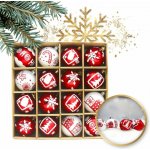 Textilomanie Sada vánočních ozdob RED&WHITE červeno-bílé, 16 ks – Zboží Dáma