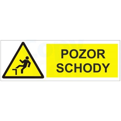 POZOR SCHODY - PVC Samolepka – Zboží Dáma
