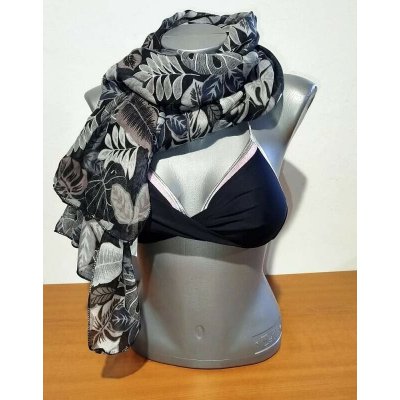 Lil Moon šála dlouhá Monstera černá M180-71 – Hledejceny.cz