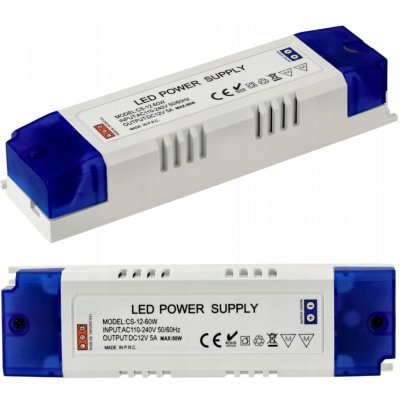 BERGE Zdroj pro LED nábytek 12V - 60W - 5A - IP20 PS-ME-12V-60W – Sleviste.cz