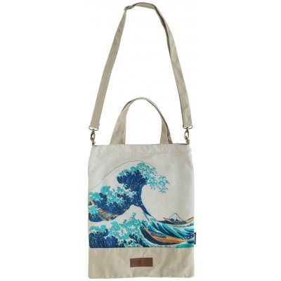 Grupo Erik Látková taška bílá Velká vlna Kanagawy Hokusai – Sleviste.cz