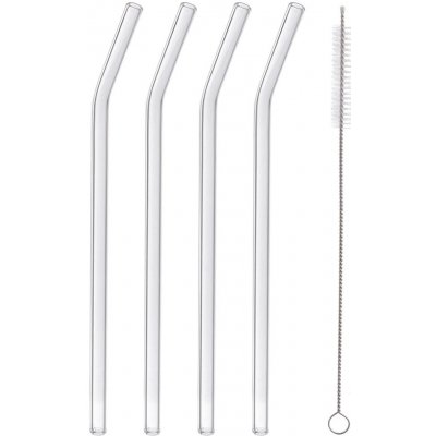 Orion Sada skleněných nápojových brček s kartáčkem 4 ks – Zboží Mobilmania