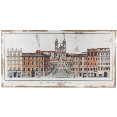 Vintage obraz na jutě Roma Piazza – 120x3x60 cm – Zboží Mobilmania