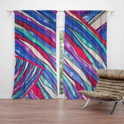 Sablio Závěs Pruhovaný motiv 2: 2ks 140x250cm – Hledejceny.cz
