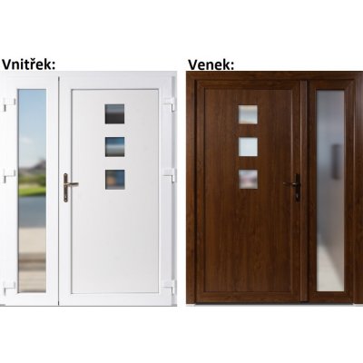 Soft Dvoukřídlé vchodové Ella+Sklo Nisip Zlatý dub/bílá pravé 130 x 200 cm – Hledejceny.cz
