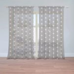 Záclony Růžové puntíky na šedé: 2 ks - 150x250 cm - Sablio – Hledejceny.cz