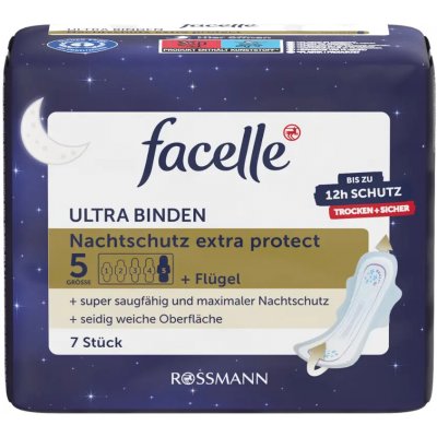 Facelle Hygienické vložky Ultra Extra Night 7 ks – Zboží Dáma