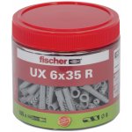 Fischer Univerzální uzlovací hmoždinky UX 6 x 35 R v dóze, 185 ks – Zboží Mobilmania