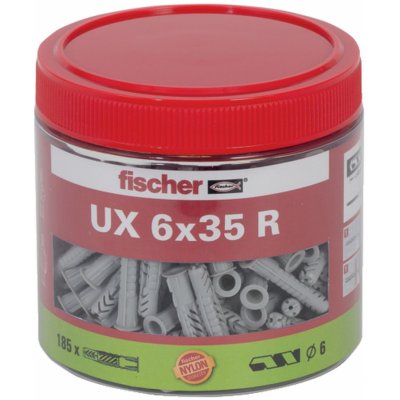 Fischer Univerzální uzlovací hmoždinky UX 6 x 35 R v dóze, 185 ks – Zboží Mobilmania