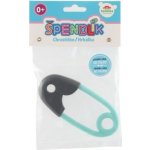 Teddies Chrastítko špendlík plast 12cm šedotyrkysové 12x19cm – Sleviste.cz