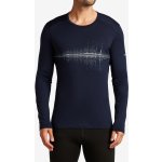 Icebreaker Mens Mer 200 Oasis LS Crewe Snow Wave Midnight Navy – Zboží Dáma