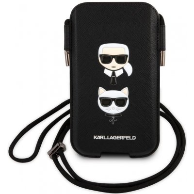 Pouzdro Karl Lagerfeld Saffiano Metal Logo PU Pouch S/M černé