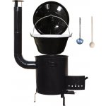 Perfect Home kotlík na guláš smalt 30 l speciální vysoká hrubostěnná kovová kotlina 45 cm 1,5 mm poklice smalt 50 cm naběračka nerez a vařečka 50 cm STRONG – Zboží Mobilmania