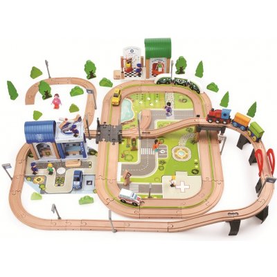 2Kids Toys Vláčkodráha Město a Vesnice 200 dílů – Zboží Dáma