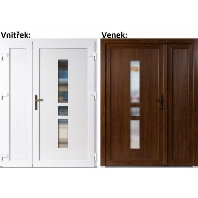 Soft Dvoukřídlé vchodové Megan+Panel Plný Zlatý dub/bílá pravé 150 x 200 cm – Hledejceny.cz