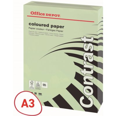 Barevný papír Office Depot Contrast A4 pastelově zelená 80 g 500 listů