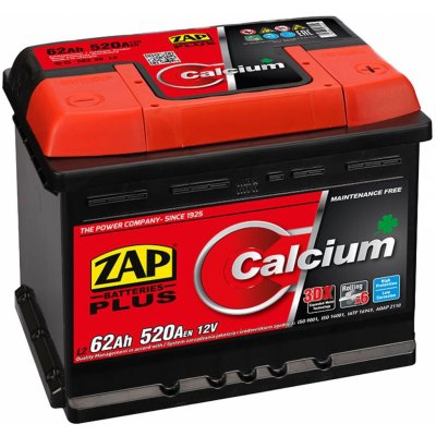 ZAP Plus 12V 62Ah 520A 56258 – Zboží Mobilmania