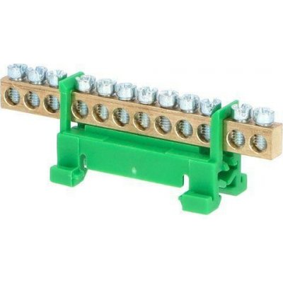 Eleman 1000009 Můstek PE 12 (svorkovnice 12x16mm2), nekrytý IP00, zelený, 63A, na DIN – Sleviste.cz