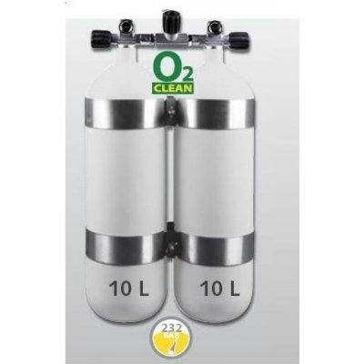 Eurocylinder Lahev dvojče 2 x 10 L 230 bar s manifoldem a obručemi – Zboží Dáma