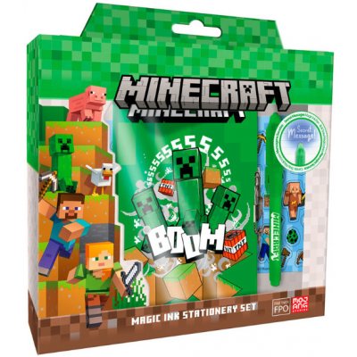 CurePink Papírnícký set Minecraft Boom 23 x 22 x 3 cm – Zboží Živě