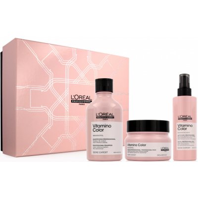 L'Oréal Professionnel Serie Expert rozjasňující šampon pro barvené vlasy 300 ml + hydratační a rozjasňující maska pro barvené vlasy 250 ml + multifunkční sprej 190 ml dárková sada