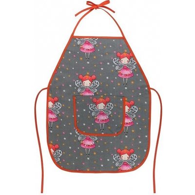 Bellatex Dětská zástěrka Víla šedá růžová 37x47 cm – Sleviste.cz