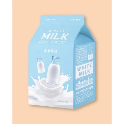 A'Pieu White Milk One Pack bavlněná maska s výtažky mléka a mléčným proteinem 21 g – Zboží Mobilmania