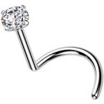 Šperky4U Luxusní piercing do nosu Moissanit 0.11ct (3mm), TITAN - TM008-030 – Zboží Dáma